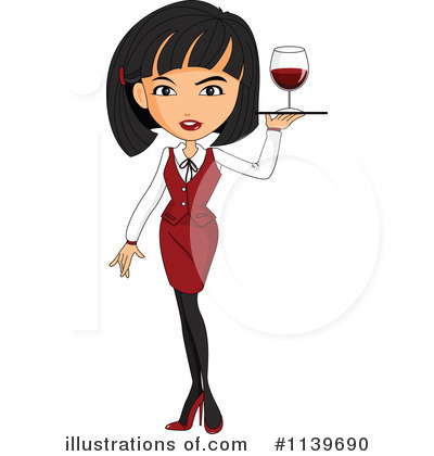 Waitress clipart female. Illustration by graphics rf