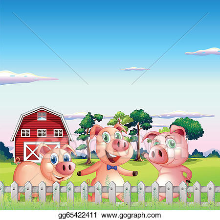 pigs clipart fence