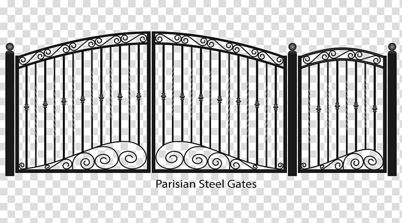 Fence clipart fancy. Parisian steel gates gate