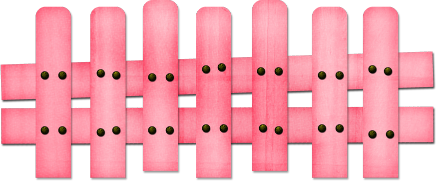 Pencil and in color. Fence clipart pink