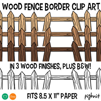 Fence clipart wooden fence. Border in wood finishes