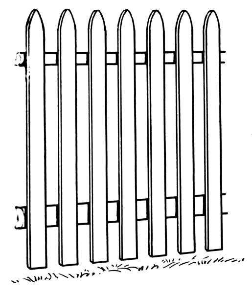fence clipart outline