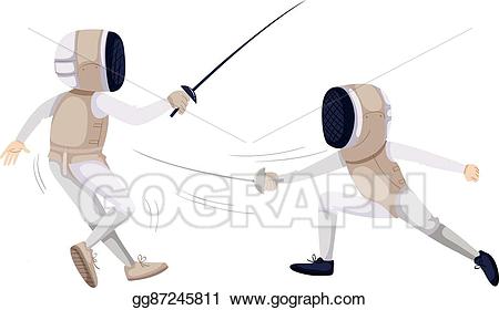 fencing clipart two