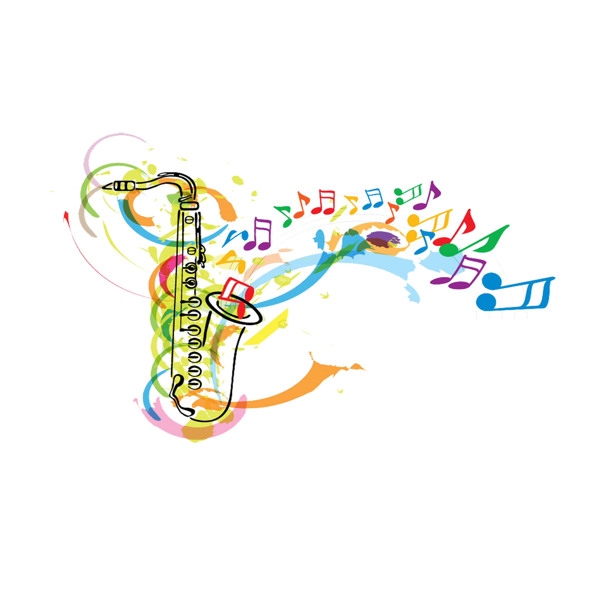 Musical clipart music festival. Saxophone royalty free color