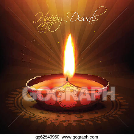 Eps illustration diwali vector. Festival clipart diya