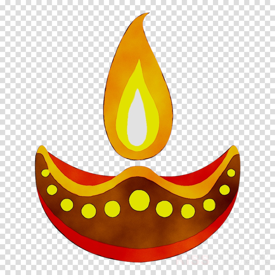Happy Diwali Yellow Background With Decorative Diya Vector Download