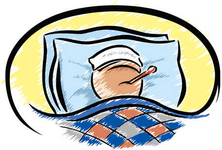 fever clipart sick bed