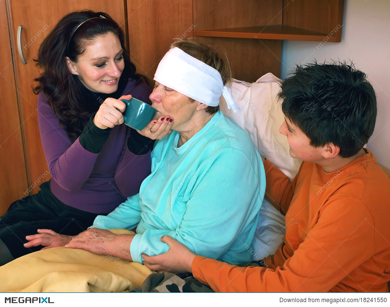 Help for stock photo. Fever clipart sick grandmother