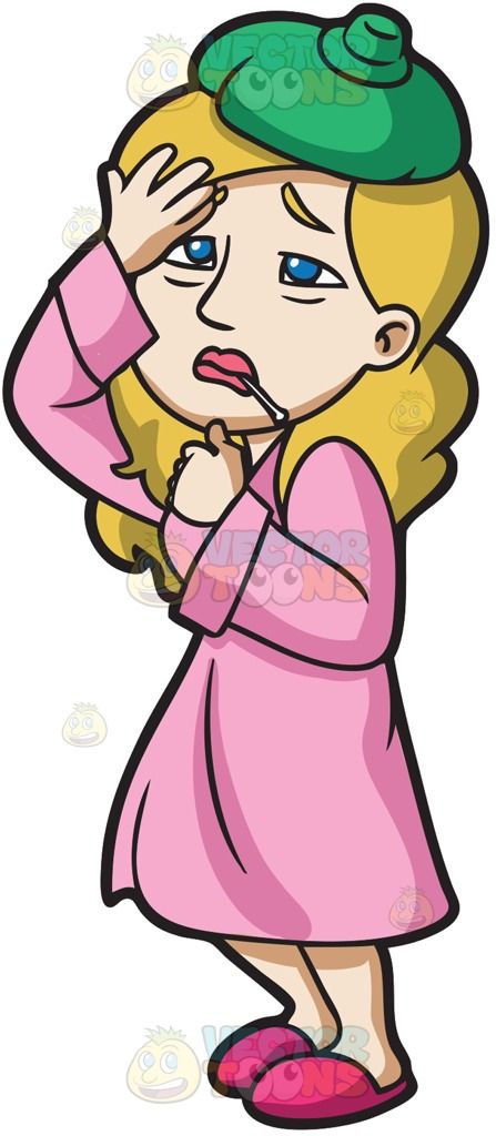 fever clipart sick lady
