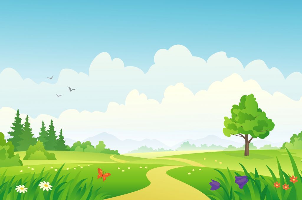 Gardener clipart scenery. Cloudy day on green