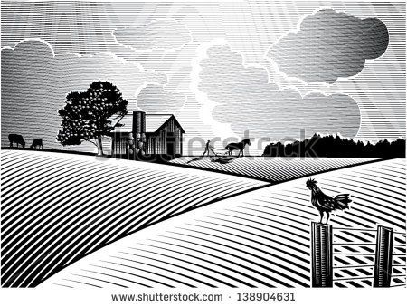 field clipart black and white