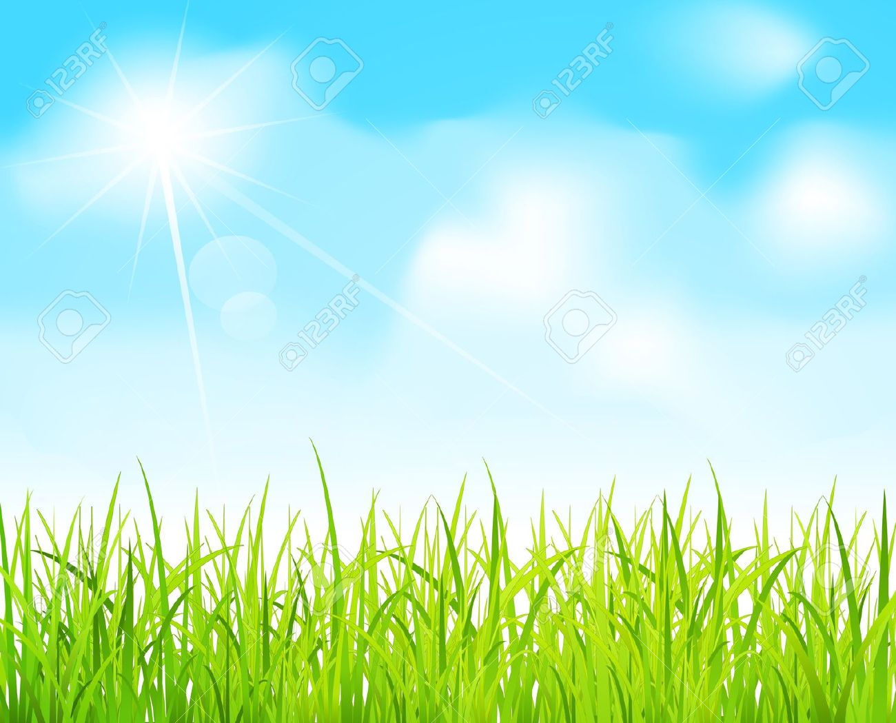 field clipart cloud grass background