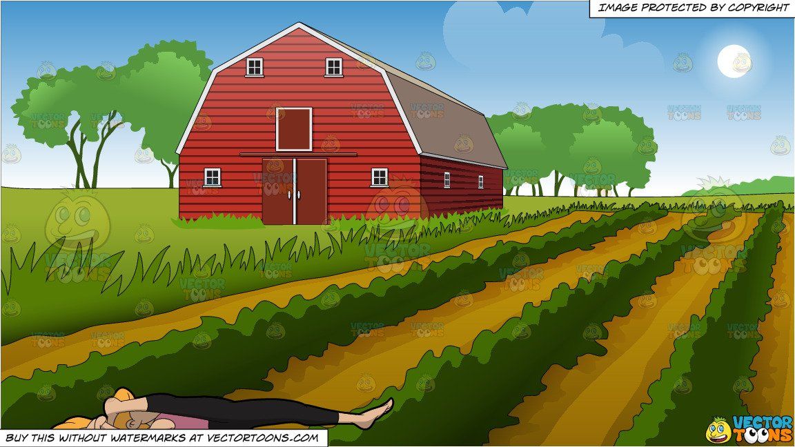 Field clipart farmyard. A woman doing the