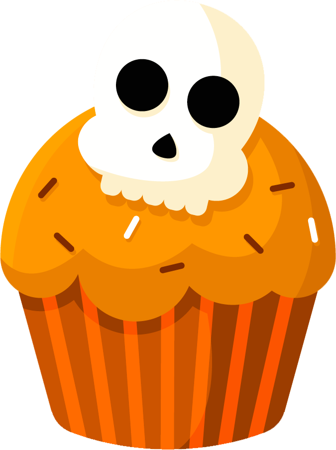 orange clipart cupcakes