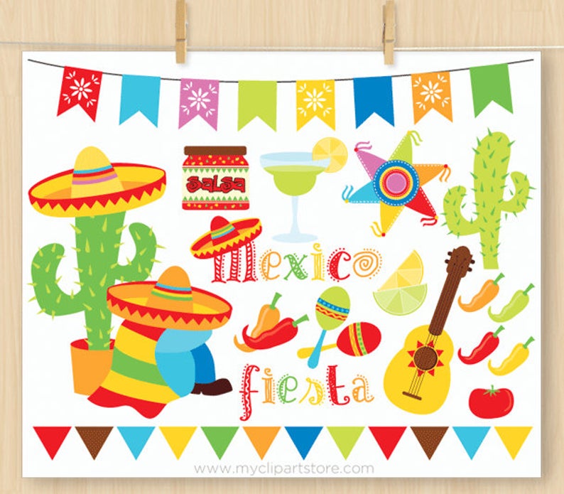 Cinco de mayo mexico. Fiesta clipart bunting