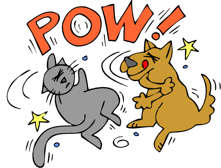 fight clipart dog cat fighting