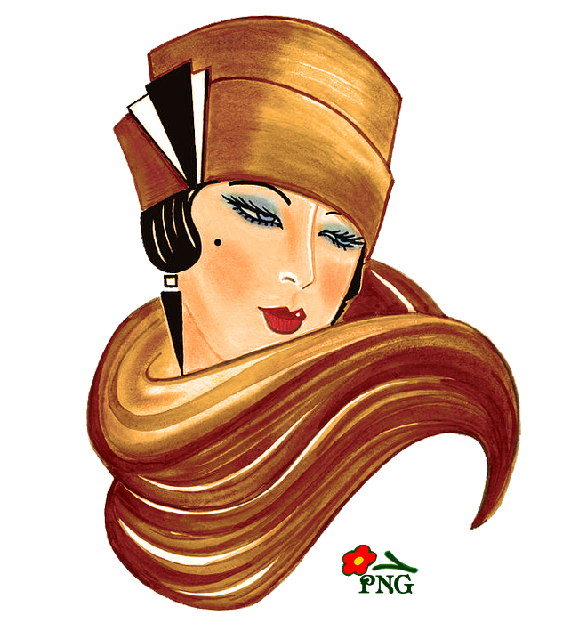 Art deco lady silhouette. Fight clipart self defense