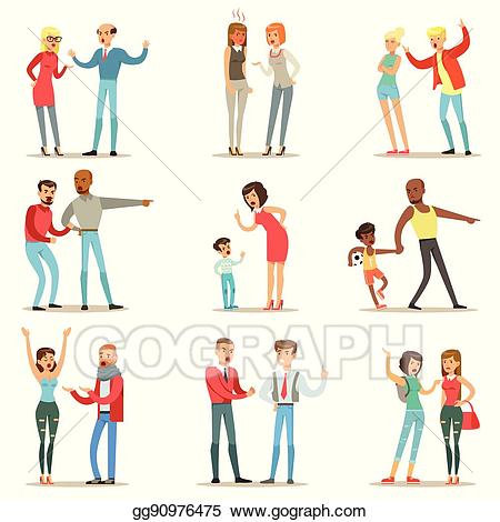 Vector stock people fighting. Fight clipart violent