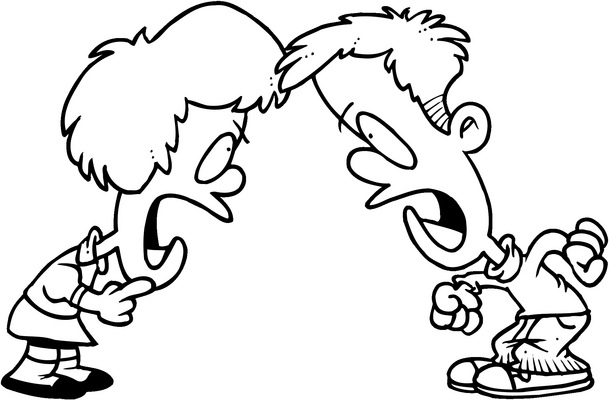 fighting clipart black and white
