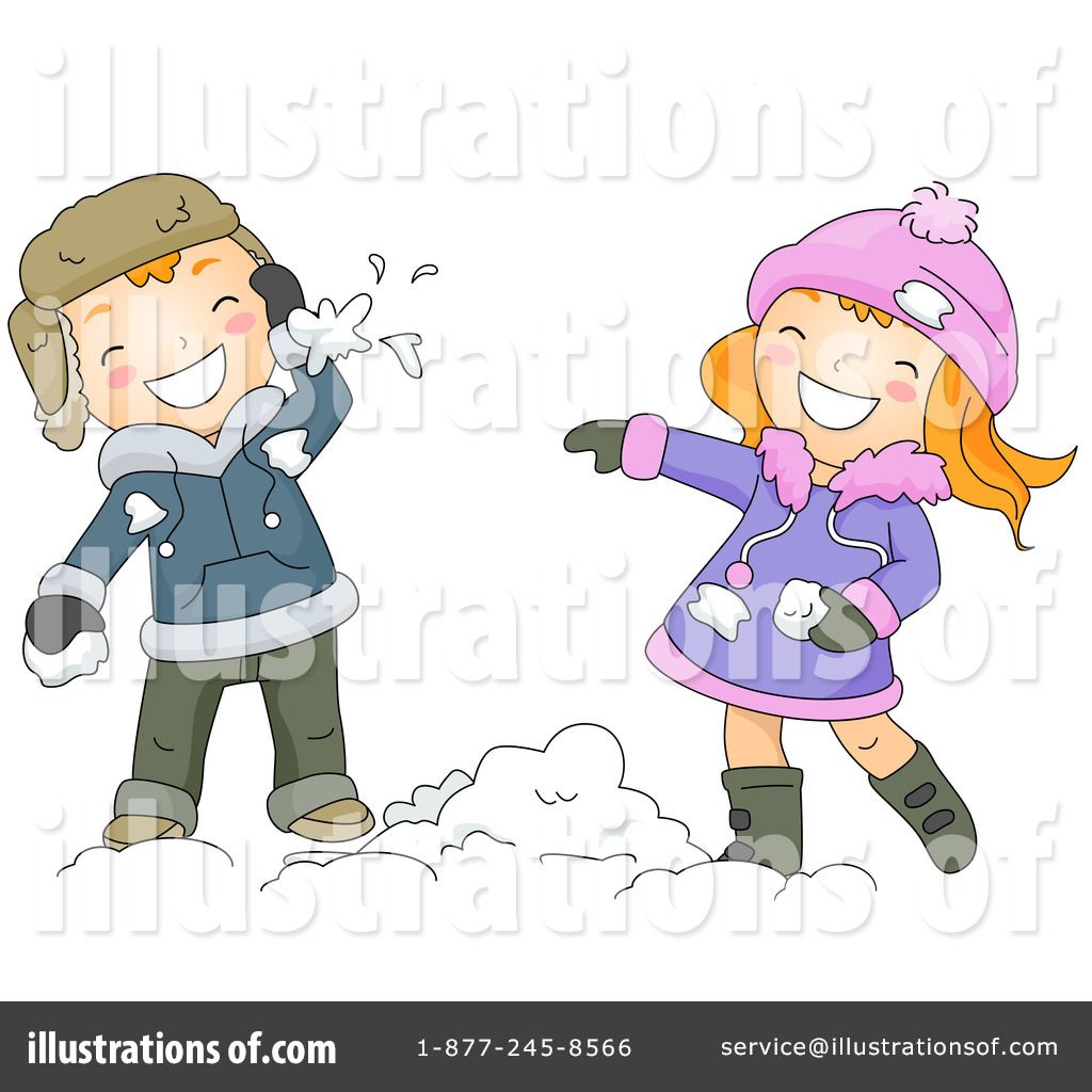 Fighting clipart illustration. Snowball fight by bnp