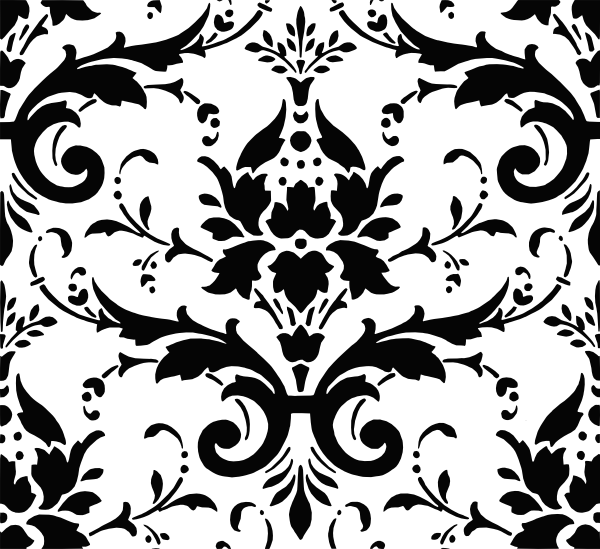 Scroll clipart damask. Pattern clip art at