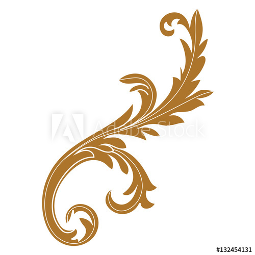 Golden vintage ornament corner. Filigree clipart gold baroque