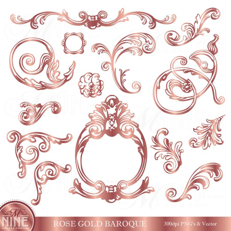 Filigree clipart gold baroque, Filigree gold baroque Transparent FREE ...