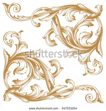 Filigree clipart gold baroque. Premium vintage frame scroll