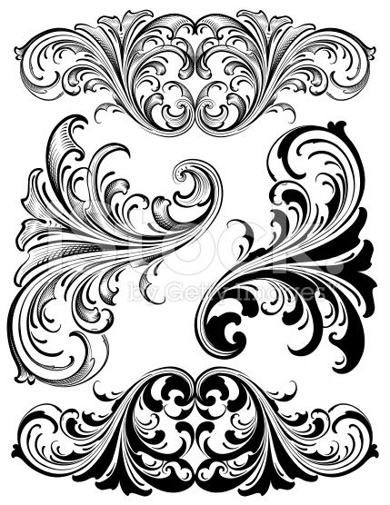 Designed by a hand. Filigree clipart victorian