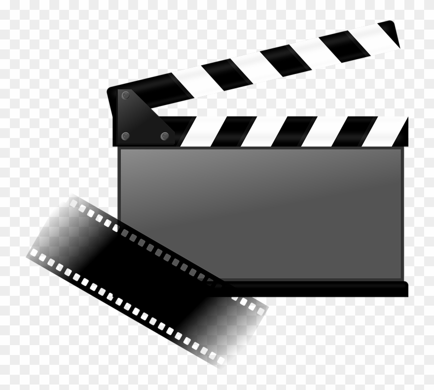 Clapperboard movie logo slow. Film clipart motion picture film