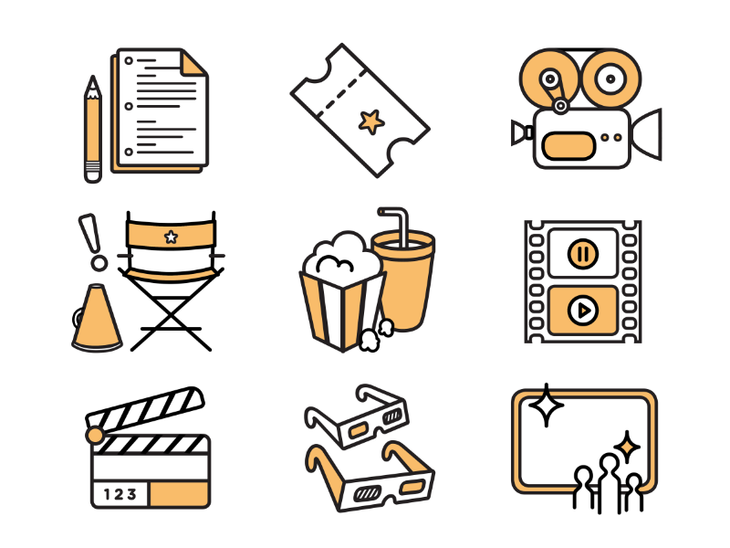 movies clipart row