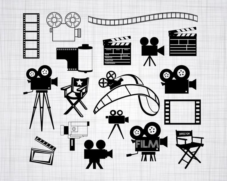 Film clipart svg. Bundle cut files for