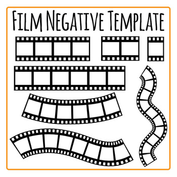Negative clip art set. Film clipart template