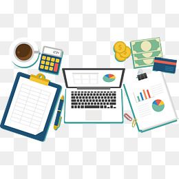 Financial desk vector png. Finance clipart accounting tool