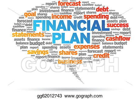 Vector art plan drawing. Finance clipart financial goal