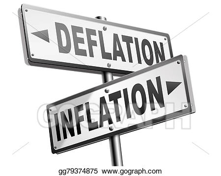Finance clipart inflation. Stock illustration deflation gg