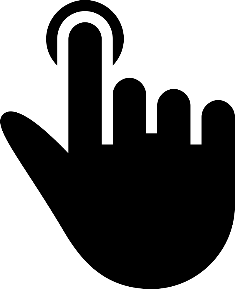 One black hand symbol. Finger clipart finger click