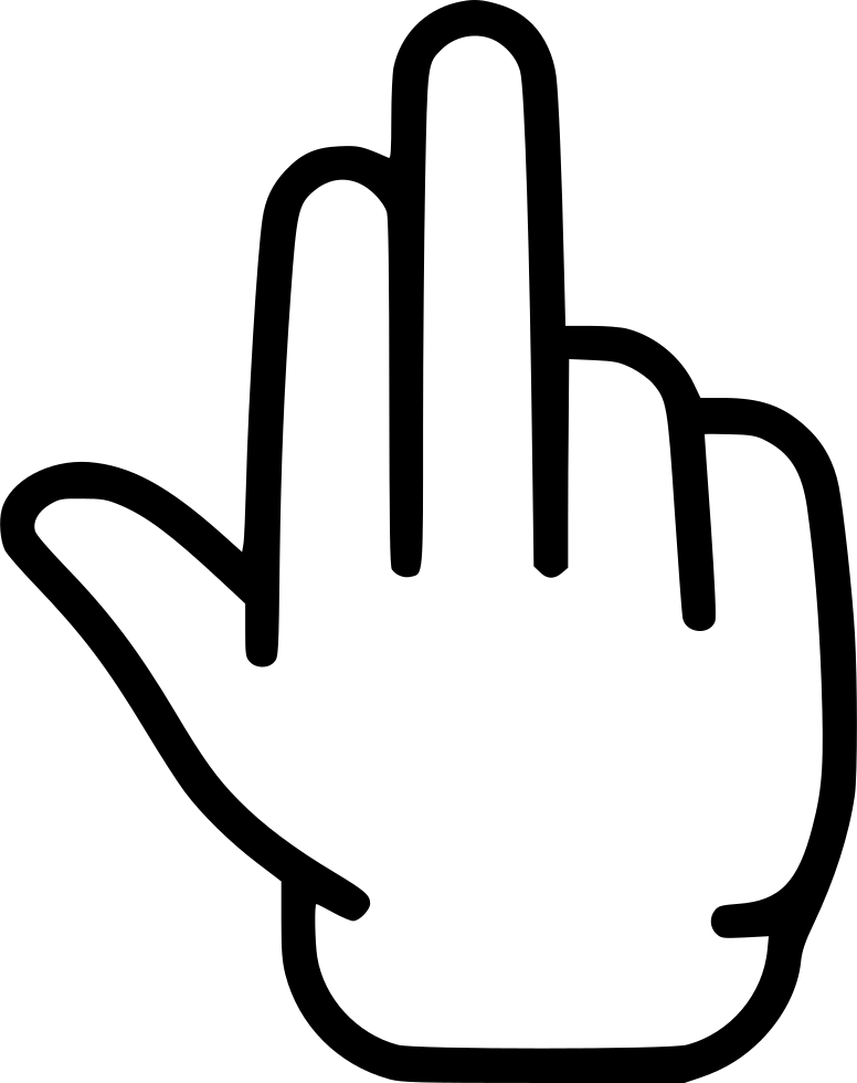 Finger clipart hand grab. Palm three fingers svg