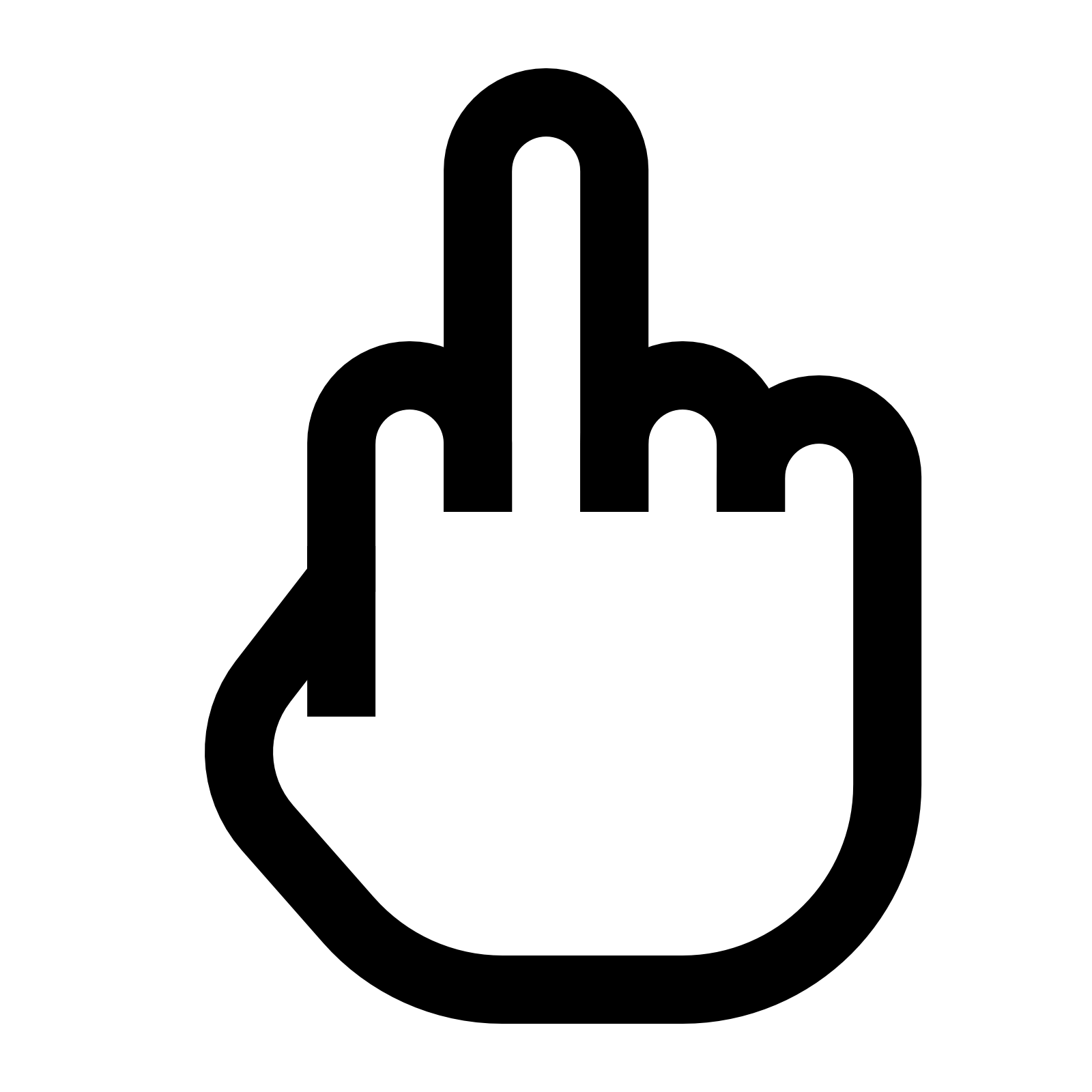 pointing clipart middle finger hand