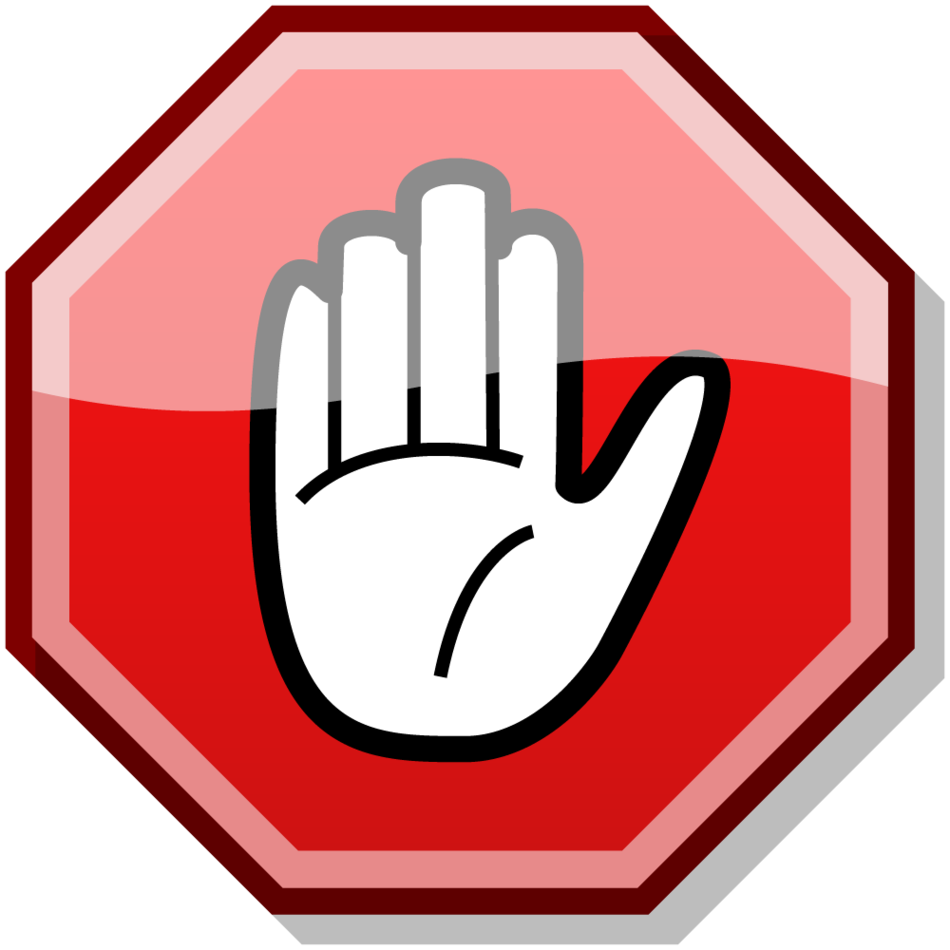 Stop sign. Finger clipart printable