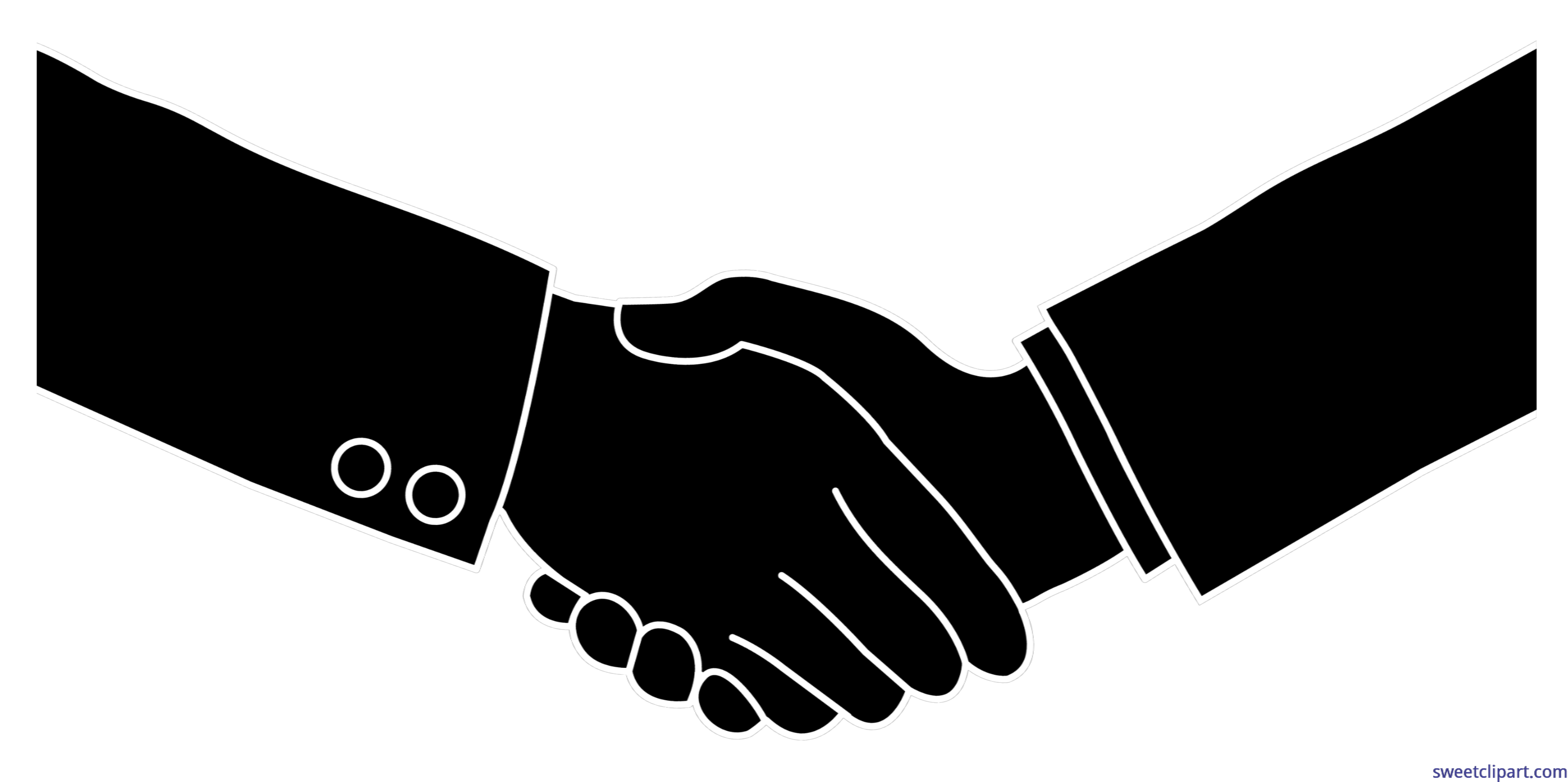 Business black silhouette clip. Handshake clipart artistic