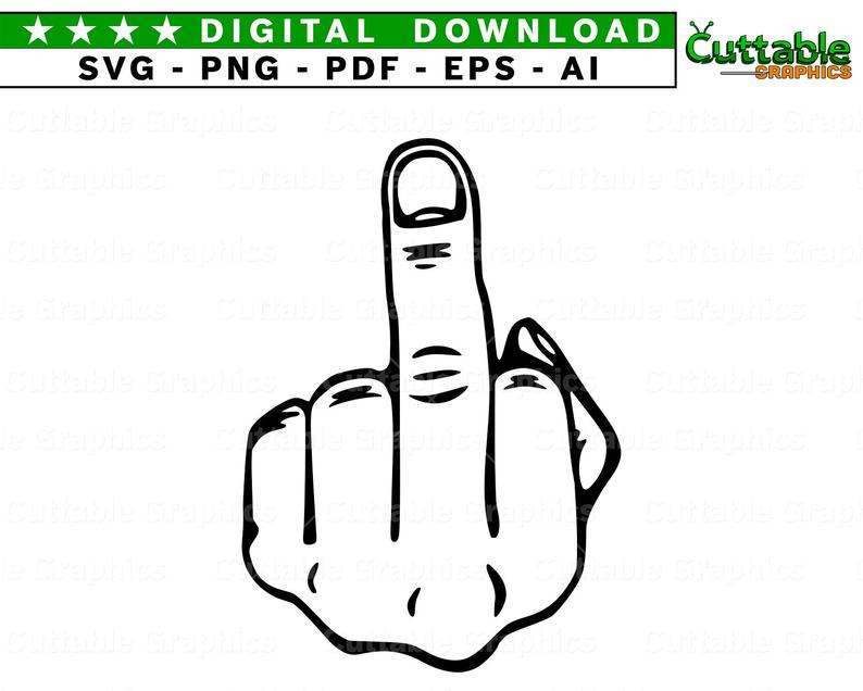 Finger clipart svg. Middle flipping the bird