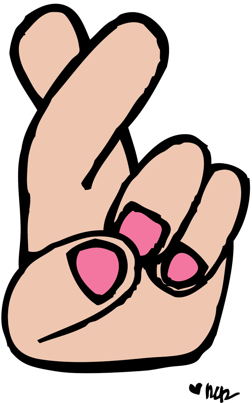 Fingers crossed . Finger clipart two