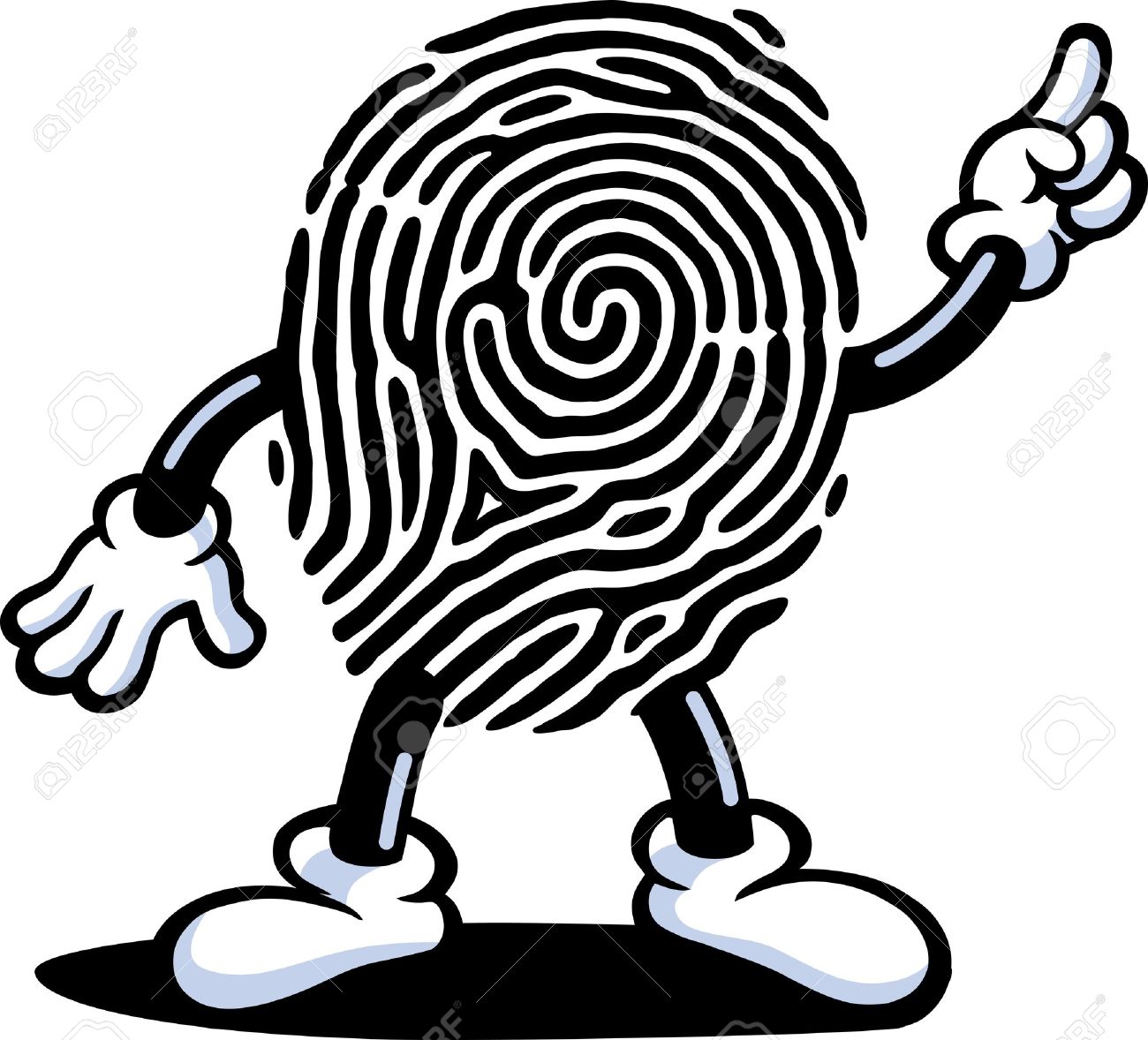 fingerprint clipart black and white