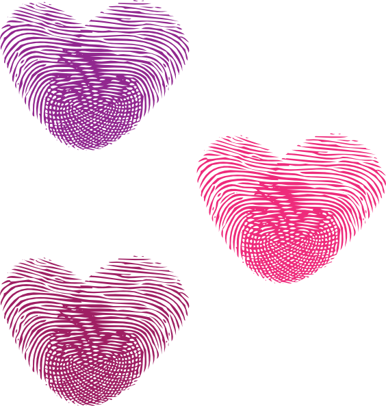 Fingerprint clipart small. Thumbprint art hearts clip