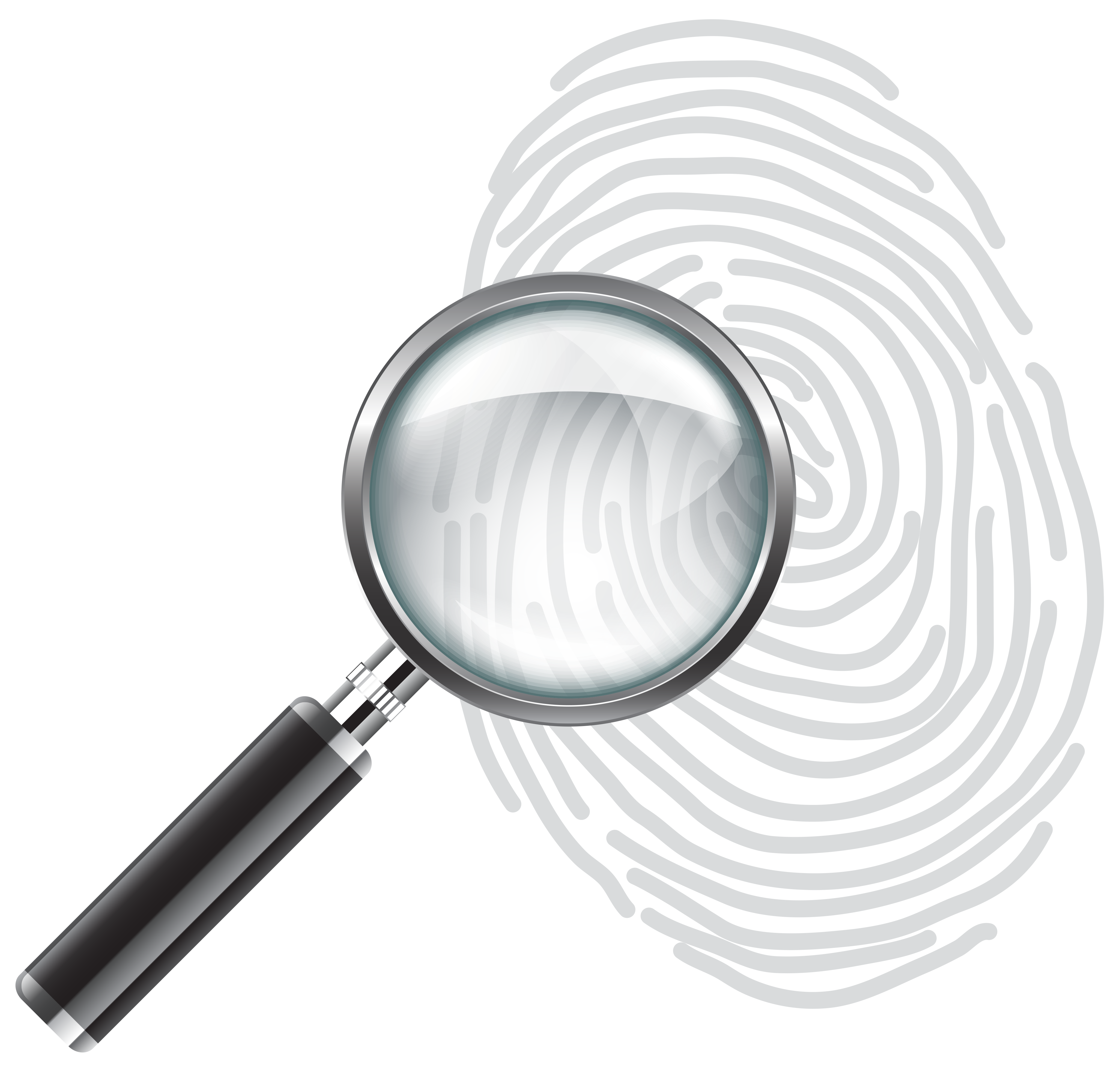Images of magnifier white. Fingerprint clipart small
