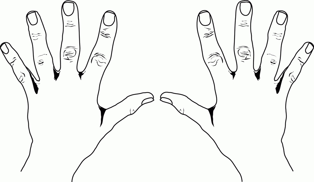 fingers clipart black and white