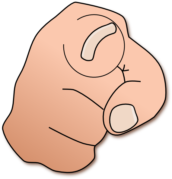 Finger pointing clip art. Hand clipart self