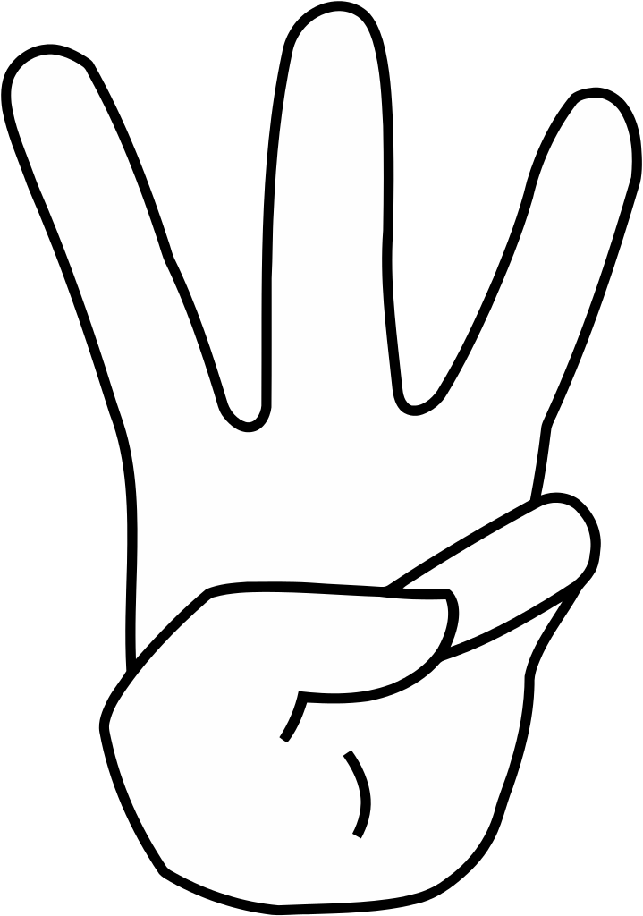 Number 3 3 finger hand