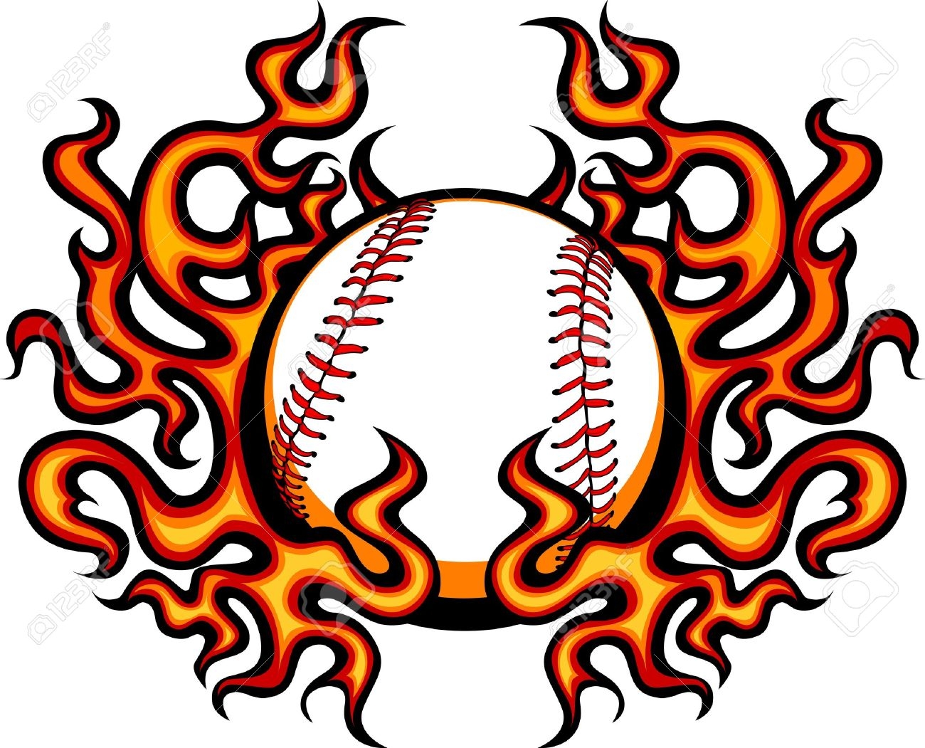 On clip art library. Softball clipart fire